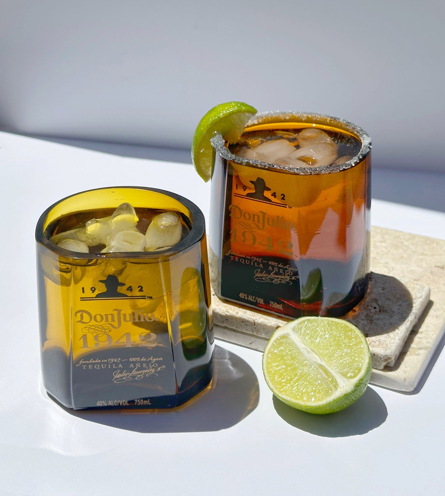1942 Tequila Tumbler Rocks Drinking Glasses - Set of 2
