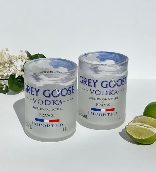 Grey Goose Vodka Tumbler Rocks Drinking Glasses - Set of 2